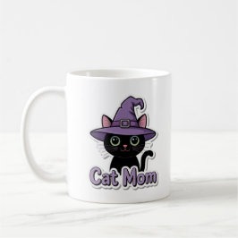 Cat Mom Black Cat Witch Hat Cute Coffee Mug Cat Lo コーヒーマグカップ