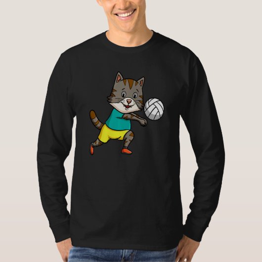Cat Mom Cat Dad Volleyball Coach Spiker Kitten Tシャツ (正面)
