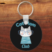 Cat Mom Club – Funny Feline Lover for Pet Parents キーホルダー (裏面)