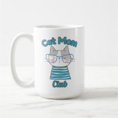 Cat Mom Club – Funny Feline Lover for Pet Parents コーヒーマグカップ (左)