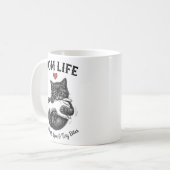 Cat Mom Coffee Mug | Mom Life Cute Kitten Funny コーヒーマグカップ (正面左)