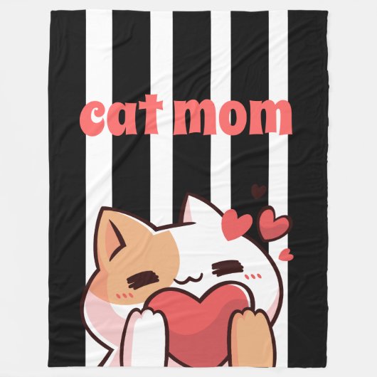 Cat mom custom Fleece Blanket フリースブランケット (正面)