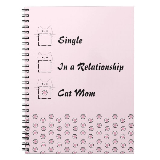 Cat Mom Cute Cat Paw Pink ノートブック (正面)
