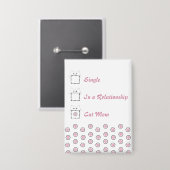 Cat Mom Cute Cat Paw White & Pink Button 缶バッジ (正面/裏面)