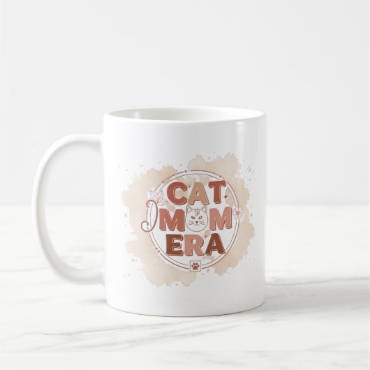 Cat Mom Era Trendy Mug コーヒーマグカップ (左)