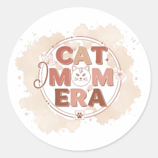 Cat Mom Era Trendy Sticker ラウンドシール
