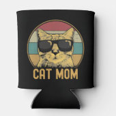 Cat Mom Funny Cat Lovers 缶クーラー (裏面)