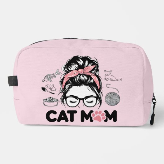 "Cat Mom" Funny Cute Cat Lover Women ドップキット (正面)