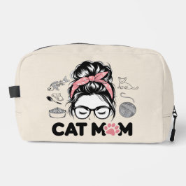 "Cat Mom" Funny Cute Cat Lover Women Dopp Kit ドップキット