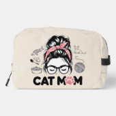 "Cat Mom" Funny Cute Cat Lover Women Dopp Kit ドップキット (裏面)
