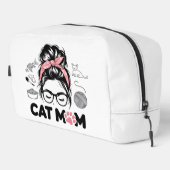 "Cat Mom" Funny Cute Cat Lover Women Dopp Kit ドップキット (右コーナー)