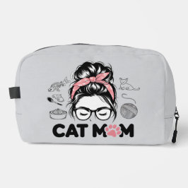 "Cat Mom" Funny Cute Cat Lover Women Dopp Kit ドップキット