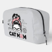 "Cat Mom" Funny Cute Cat Lover Women Dopp Kit ドップキット (右コーナー)