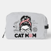 "Cat Mom" Funny Cute Cat Lover Women Dopp Kit ドップキット (裏面)