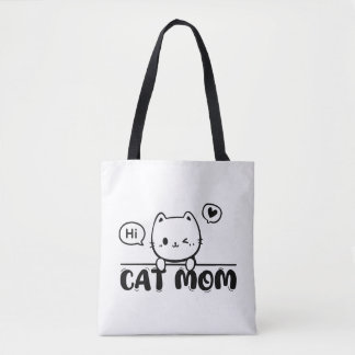 cat mom funny cute gift lover black Tote トートバッグ