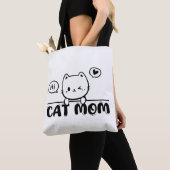 cat mom funny cute gift lover black Tote トートバッグ (クローズアップ)