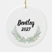 Cat Mom Gift – Floral Lavender Pet Lover Keepsake セラミックオーナメント (裏面)