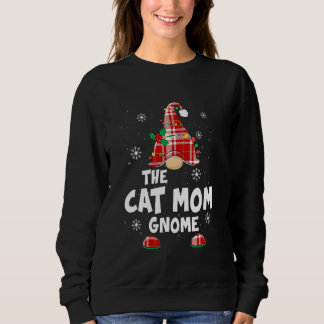 Cat Mom Gnome Buffalo Plaid Matching Family Christ スウェットシャツ