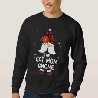 Cat Mom Gnome Buffalo Plaid Matching Family Christ スウェットシャツ