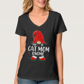 Cat Mom Gnome Buffalo Plaid Matching Family Christ Tシャツ