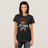 Cat Mom Gnome Buffalo Plaid Matching Family Christ Tシャツ (正面フル)