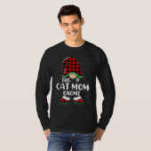 Cat Mom Gnome Buffalo Plaid Matching Family Christ Tシャツ (正面フル)