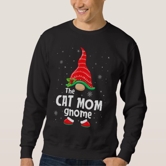 Cat Mom Gnome Matching Family Group Christmas Part スウェットシャツ (正面)