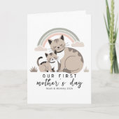 Cat Mom Kitten First Mother’s Day Soft Pastel カード (正面)