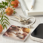 Cat Mom Kitten Keychain – Cute Mother’s Day Gift キーホルダー (正面右)