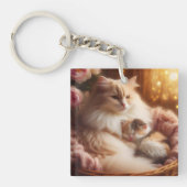 Cat Mom Kitten Keychain – Cute Mother’s Day Gift キーホルダー (正面)