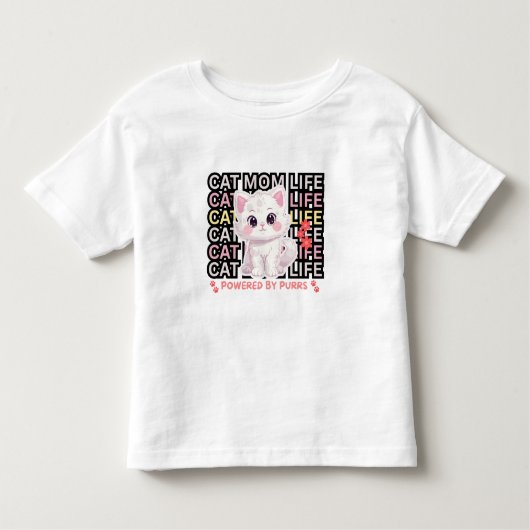 Cat Mom Life funny トドラーTシャツ (正面)