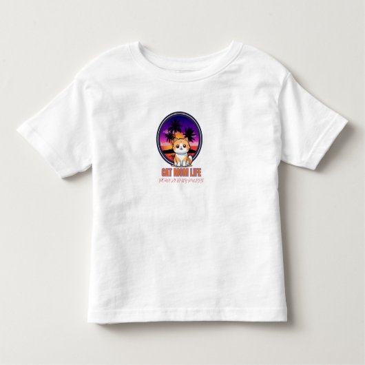 Cat Mom Life funny トドラーTシャツ (正面)
