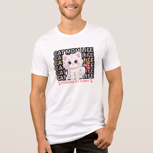 Cat Mom Life funny トライブレンドTシャツ (正面)