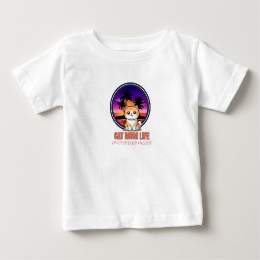 Cat Mom Life funny ベビーTシャツ (正面)