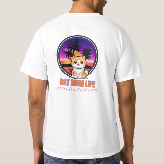 Cat Mom Life funny Tシャツ (裏面)