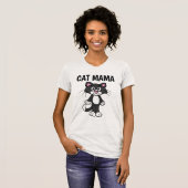 CAT MOM (MAMA)かわいいおもしろい猫Tシャツ Tシャツ (正面フル)
