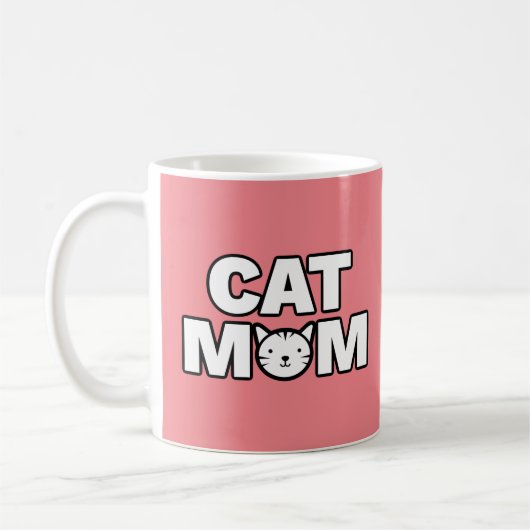 CAT MOM MUG （ピンク） コーヒーマグカップ (左)