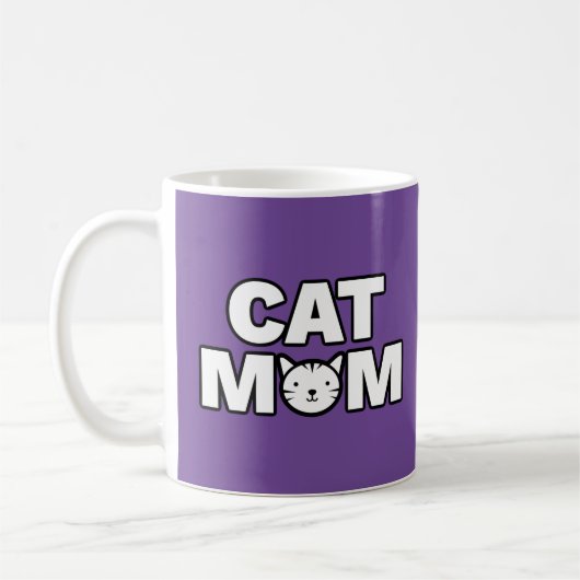 CAT MOM MUG (紫) コーヒーマグカップ (左)