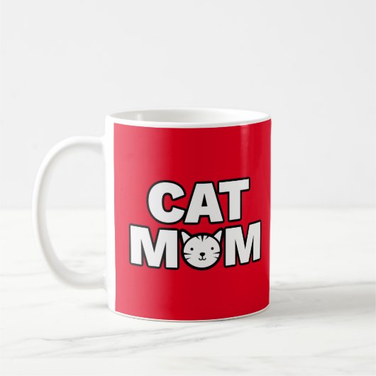 CAT MOM Mug （赤） コーヒーマグカップ (左)