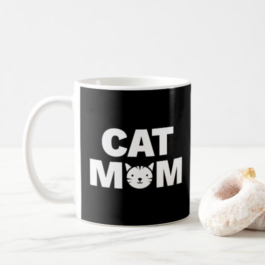 CAT MOM MUG （黒） コーヒーマグカップ (ドーナツ)