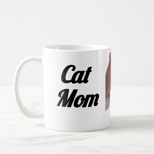 Cat Mom Mug | Cute Cat Lover Gift with Hand Pettin コーヒーマグカップ (左)