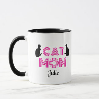 Cat Mom Mug Personalized with Cat Silhouettes マグカップ