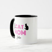 Cat Mom Mug Personalized with Cat Silhouettes マグカップ (正面左)