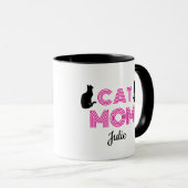 Cat Mom Mug Personalized with Cat Silhouettes マグカップ (正面右)