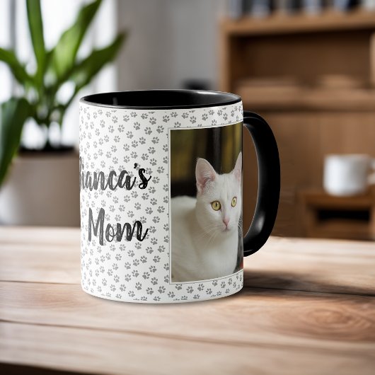 Cat Mom Pawパーソナライズされたプリント写真マグカップ マグカップ
