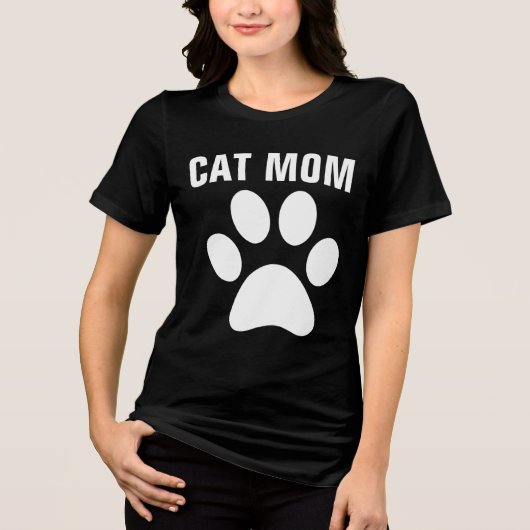 CAT MOM PAWプリントTシャツ トライブレンドTシャツ (正面)