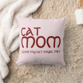 Cat Mom Pet Friends Besties Script Red Pink Custom クッション (ブランケット)