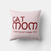 Cat Mom Pet Friends Besties Script Red Pink Custom クッション (裏面)