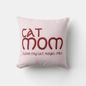 Cat Mom Pet Friends Besties Script Red Pink Custom クッション (正面)
