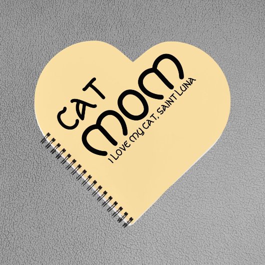 Cat Mom Pet Friends BFF Custom Black Script Beige ノートブック